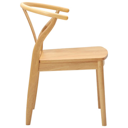 Eetkamerstoel 2 Pcs Massief Rubberhout Naturel