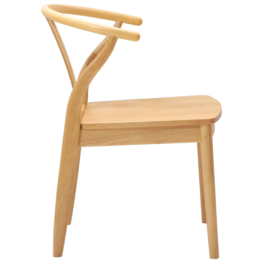 Eetkamerstoel 2 Pcs Massief Rubberhout Naturel