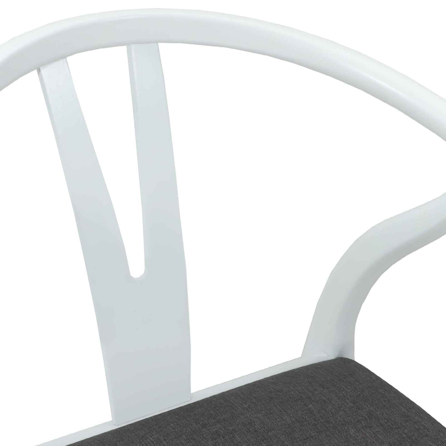 Eetkamerstoel 2 Pcs Massief Rubberhout Wit en grijs