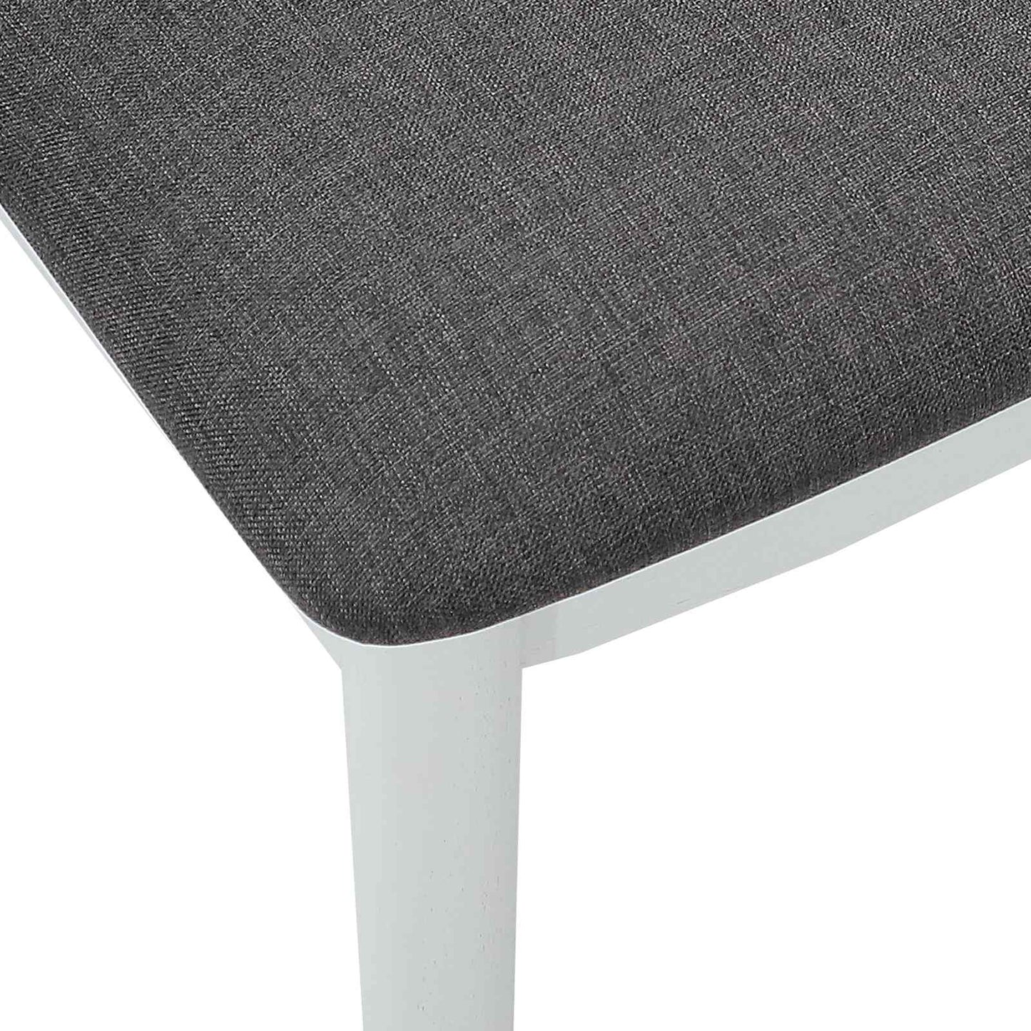 Eetkamerstoel 2 Pcs Massief Rubberhout Wit en grijs