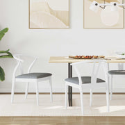 Eetkamerstoelen set van 2 massief rubberhout wit grijs