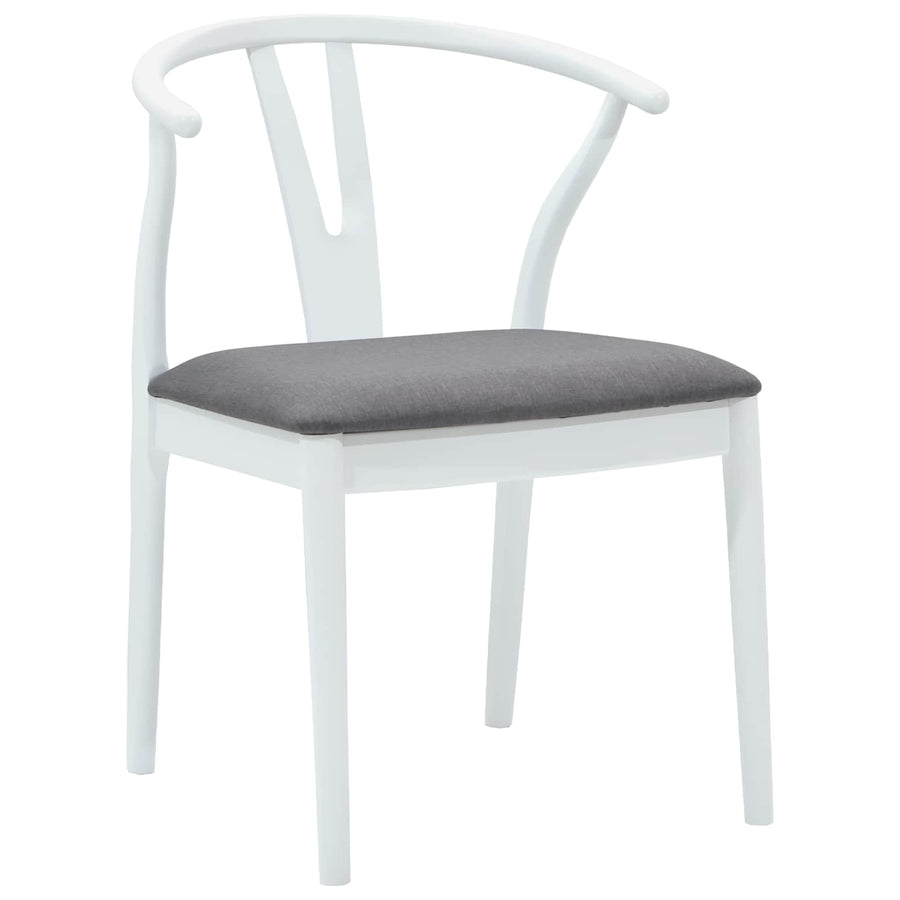 Eetkamerstoel 2 Pcs Massief Rubberhout Wit en grijs