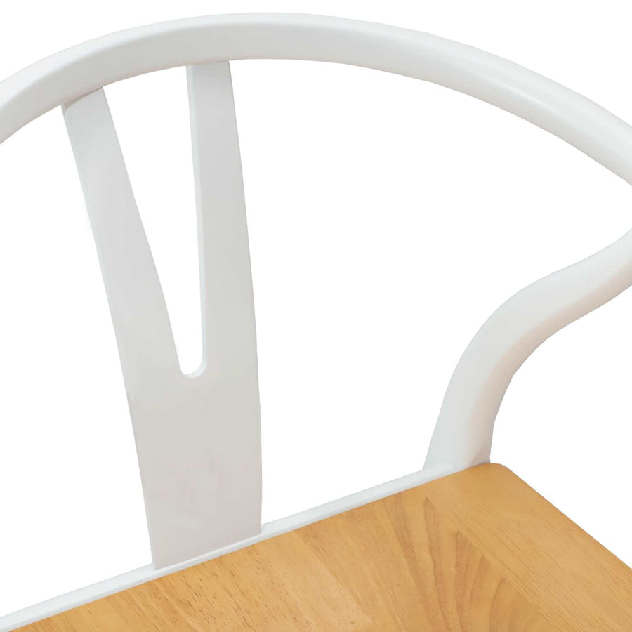 Eetkamerstoel 2 Pcs En Natuurlijk Massief Rubberhout wit en naturel