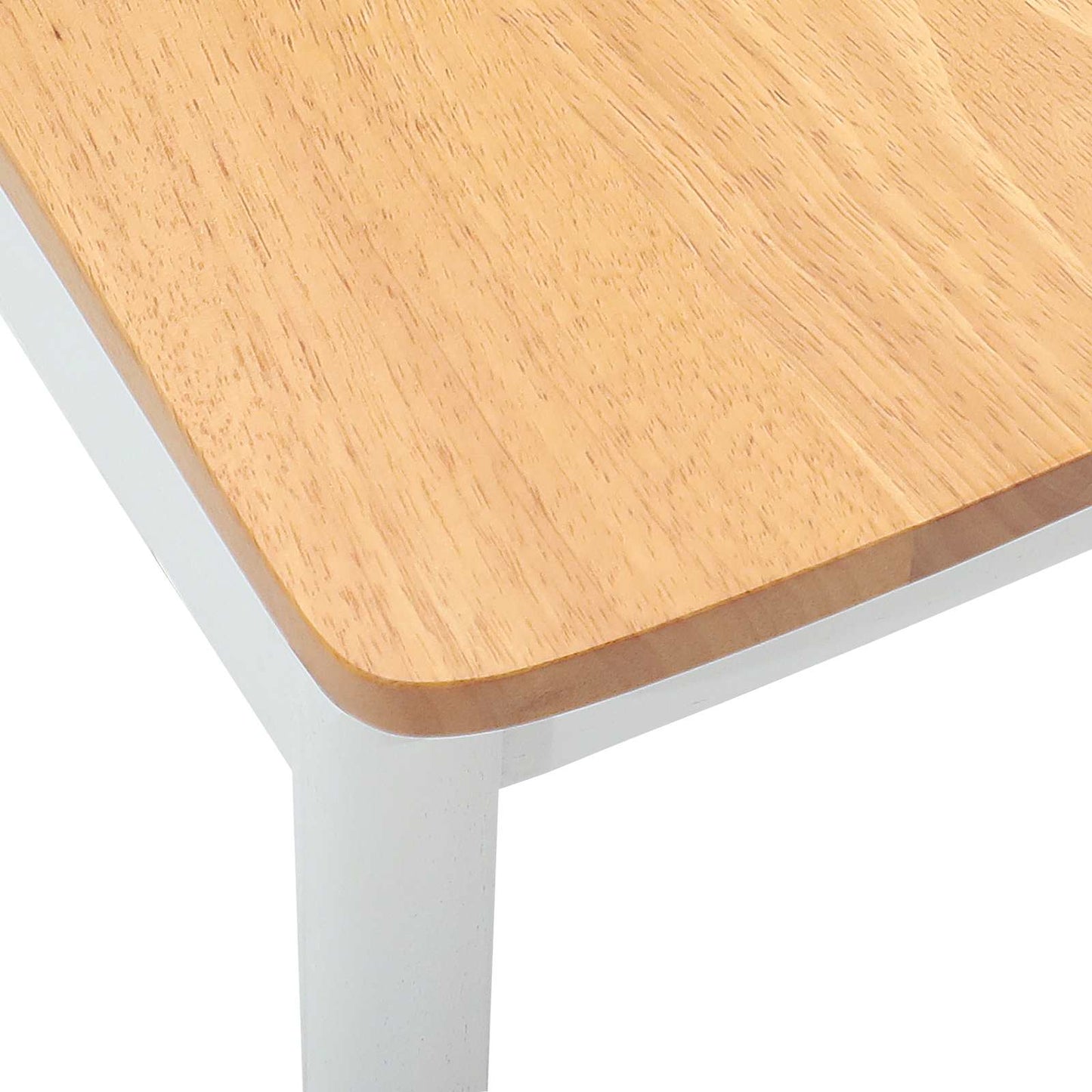 Eetkamerstoel 2 Pcs En Natuurlijk Massief Rubberhout wit en naturel