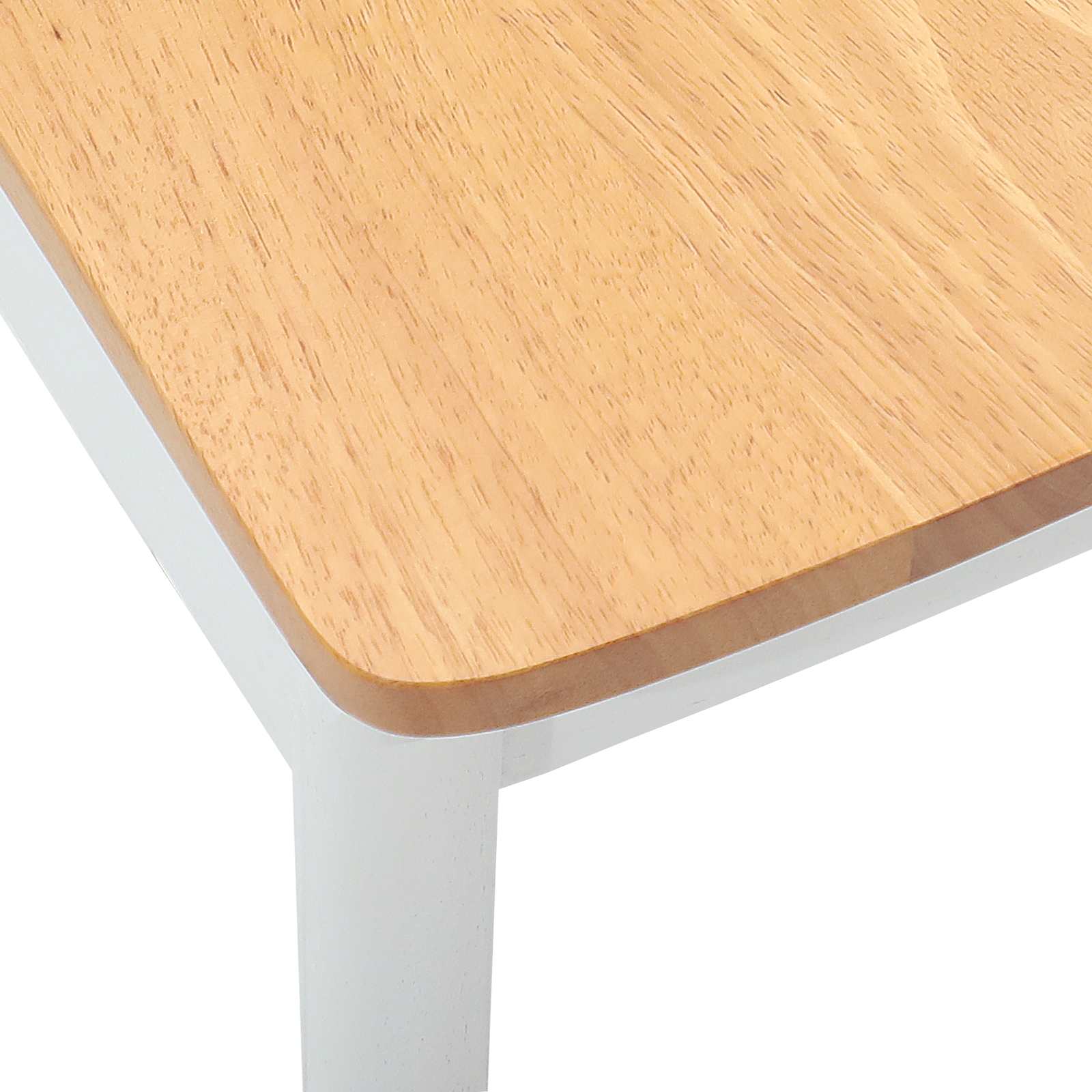 Eetkamerstoel 2 Pcs En Natuurlijk Massief Rubberhout wit en naturel