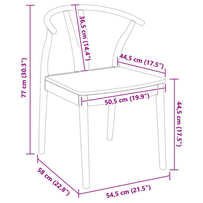 Eetkamerstoel 2 Pcs En Massief Rubberhout Wit
