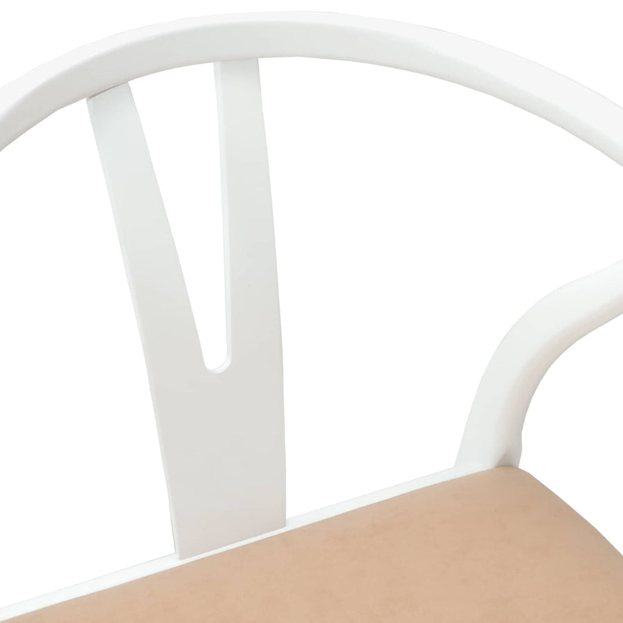 Eetkamerstoel 2 Pcs Massief Rubberhout Wit en bruin