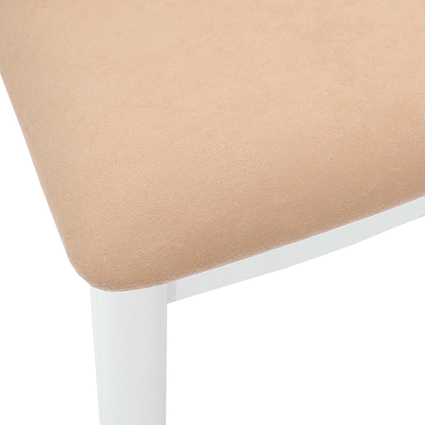 Eetkamerstoel 2 Pcs Massief Rubberhout Wit en bruin