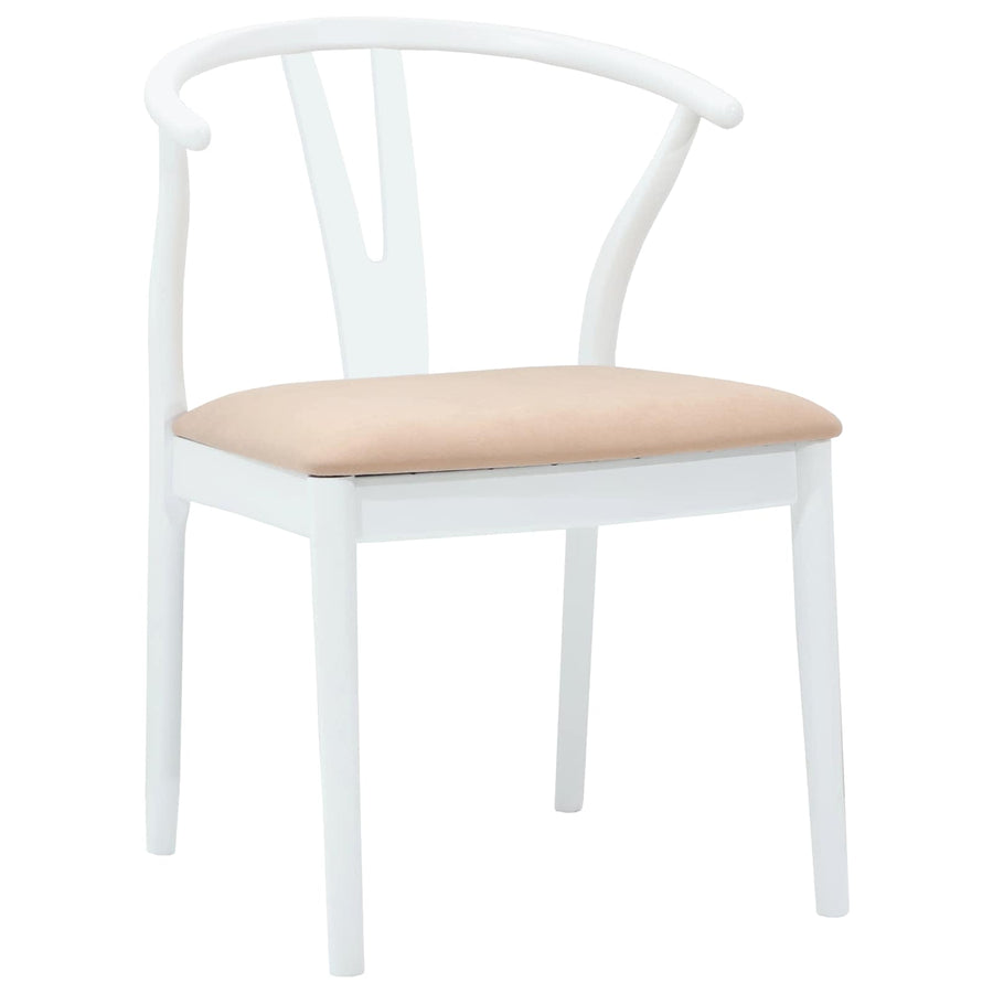 Eetkamerstoel 2 Pcs Massief Rubberhout Wit en bruin