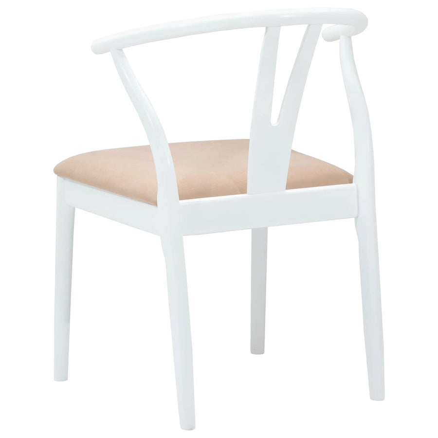 Eetkamerstoel 2 Pcs Massief Rubberhout Wit en bruin