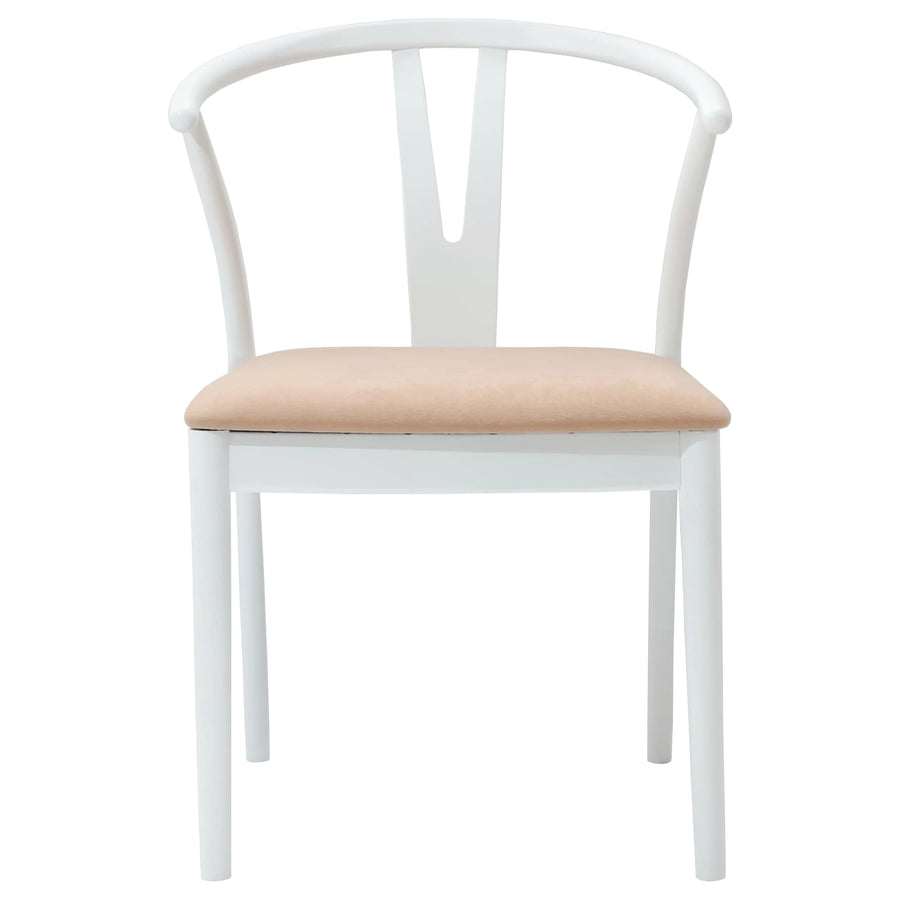 Eetkamerstoel 2 Pcs Massief Rubberhout Wit en bruin