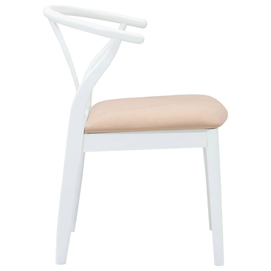 Eetkamerstoel 2 Pcs Massief Rubberhout Wit en bruin