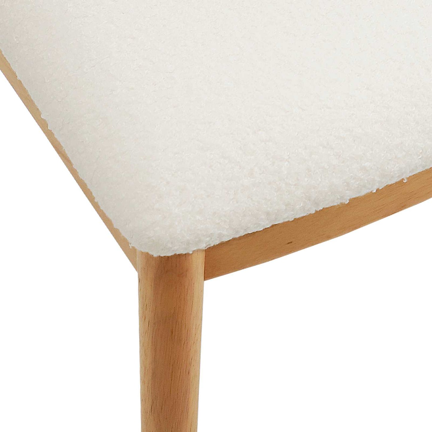 Eetkamerstoel 2 Pcs En Licht Massief Rubberhout Natuurlijk en wit