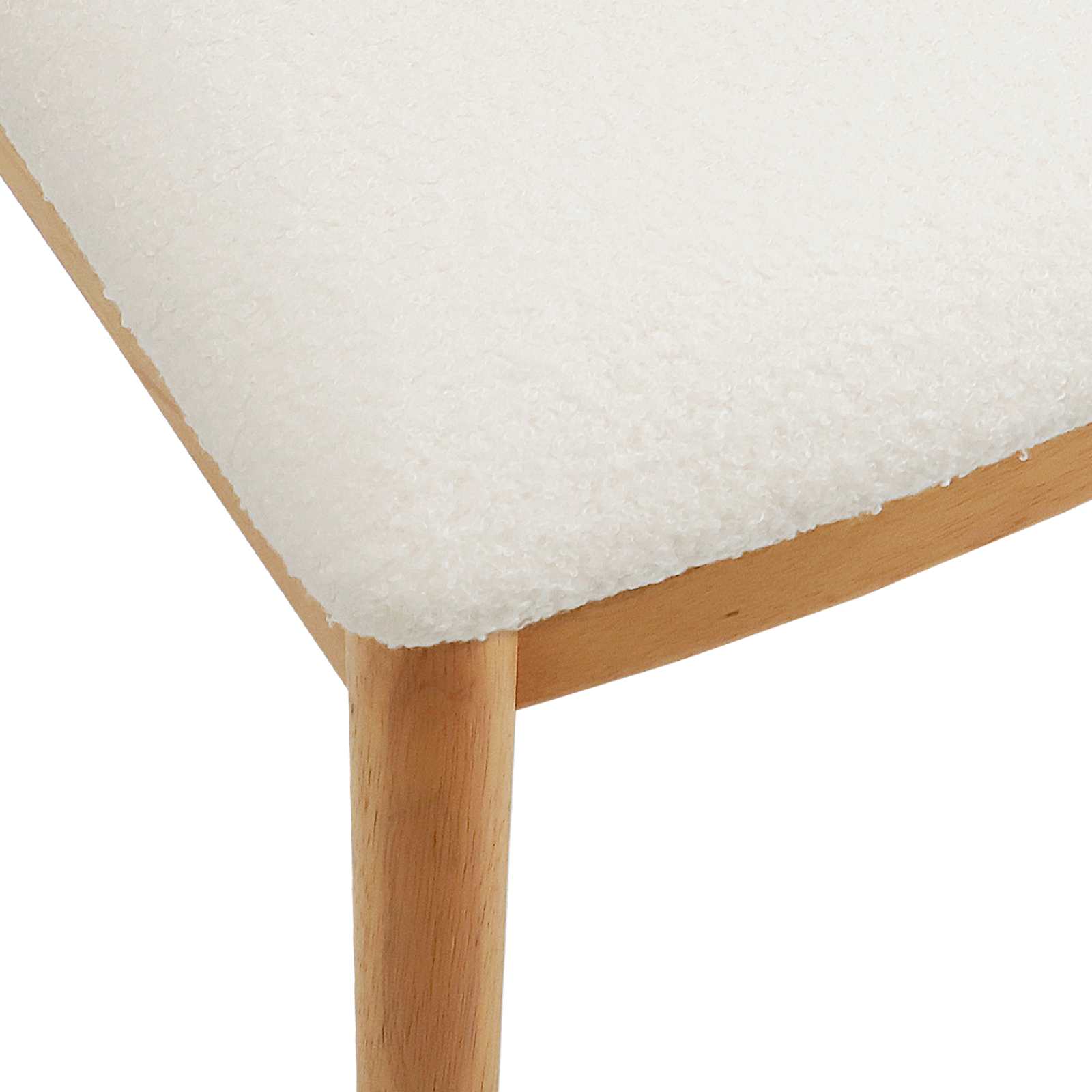 Eetkamerstoel 2 Pcs En Licht Massief Rubberhout Natuurlijk en wit