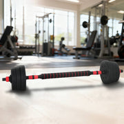 Halter-barbell set 30kg zwart rood