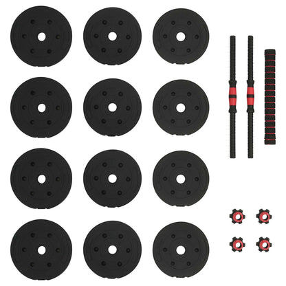 2-in-1 Halter Set Zwart en Rood 121 x 19,5 x 19,5 cm