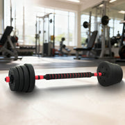 Halter-barbell set 30kg zwart rood