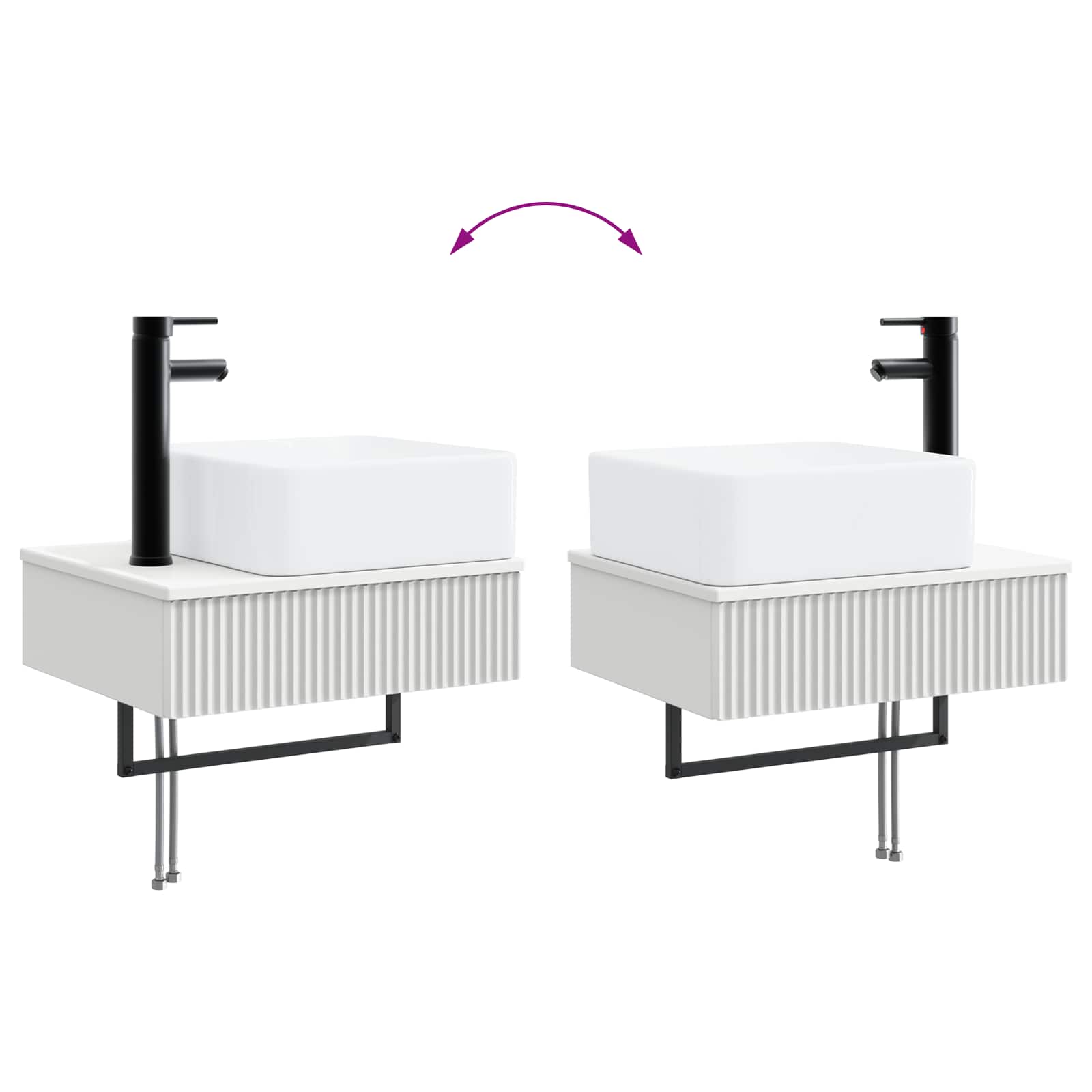 Badkamerkastenset 3 st Wit 53 x 35 x 39 cm Bewerkt hout