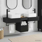 Badkamerkastenset 3 st Zwart 53 x 35 x 39 cm Bewerkt hout