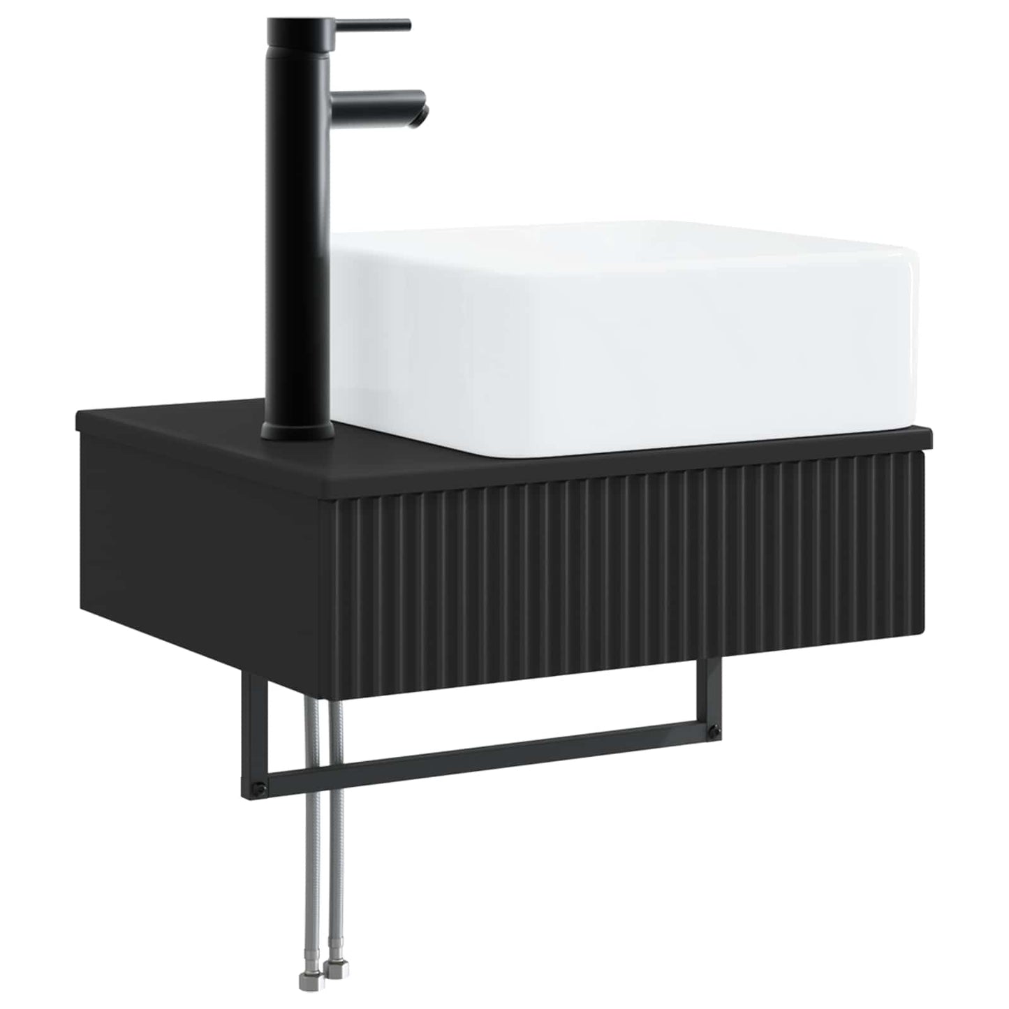 Badkamerkastenset 3 st Zwart 53 x 35 x 39 cm Bewerkt hout