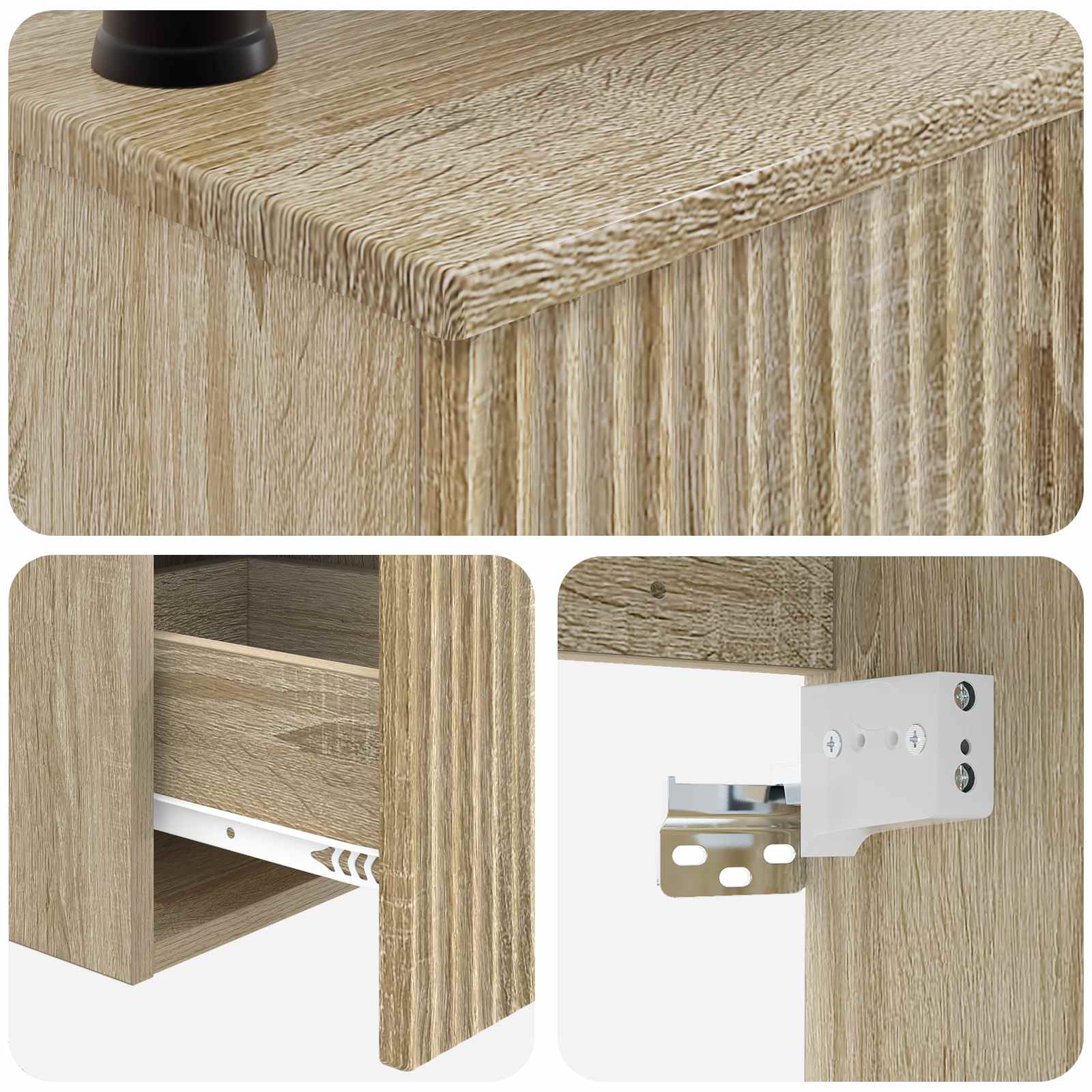 Badkamerkastenset 3 st Sonoma Eiken 53 x 35 x 39 cm