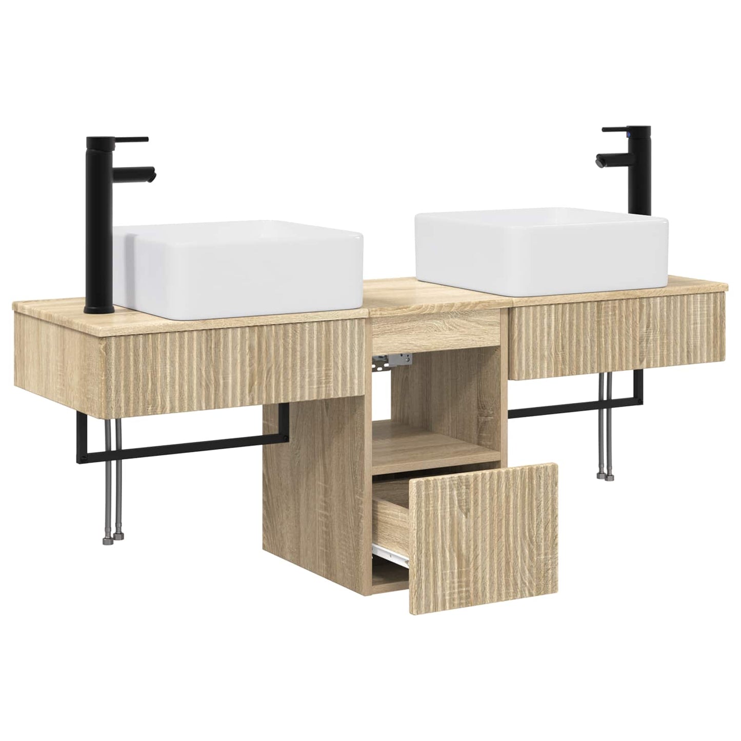 Badkamerkastenset 3 st Sonoma Eiken 53 x 35 x 39 cm