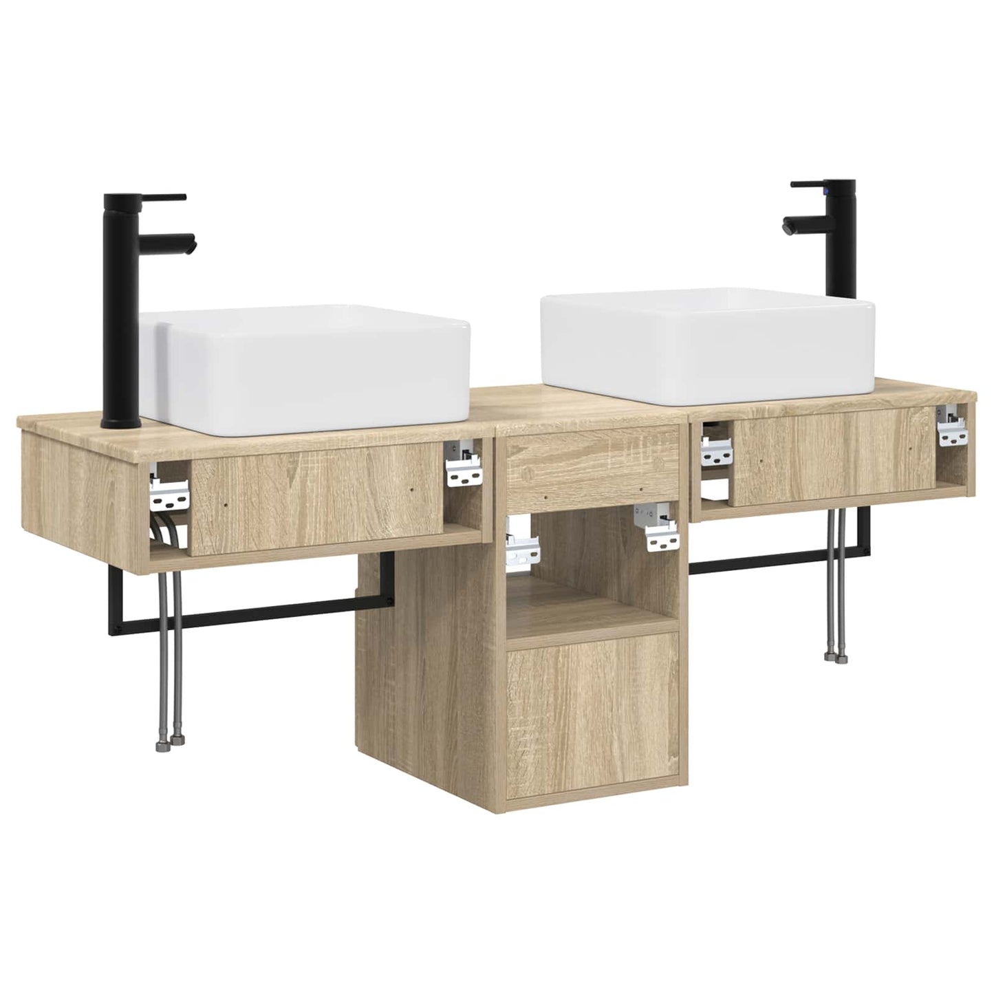 Badkamerkastenset 3 st Sonoma Eiken 53 x 35 x 39 cm