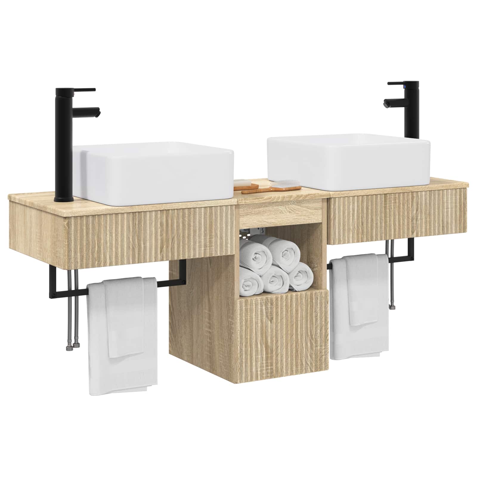 Badkamerkastenset 3 st Sonoma Eiken 53 x 35 x 39 cm