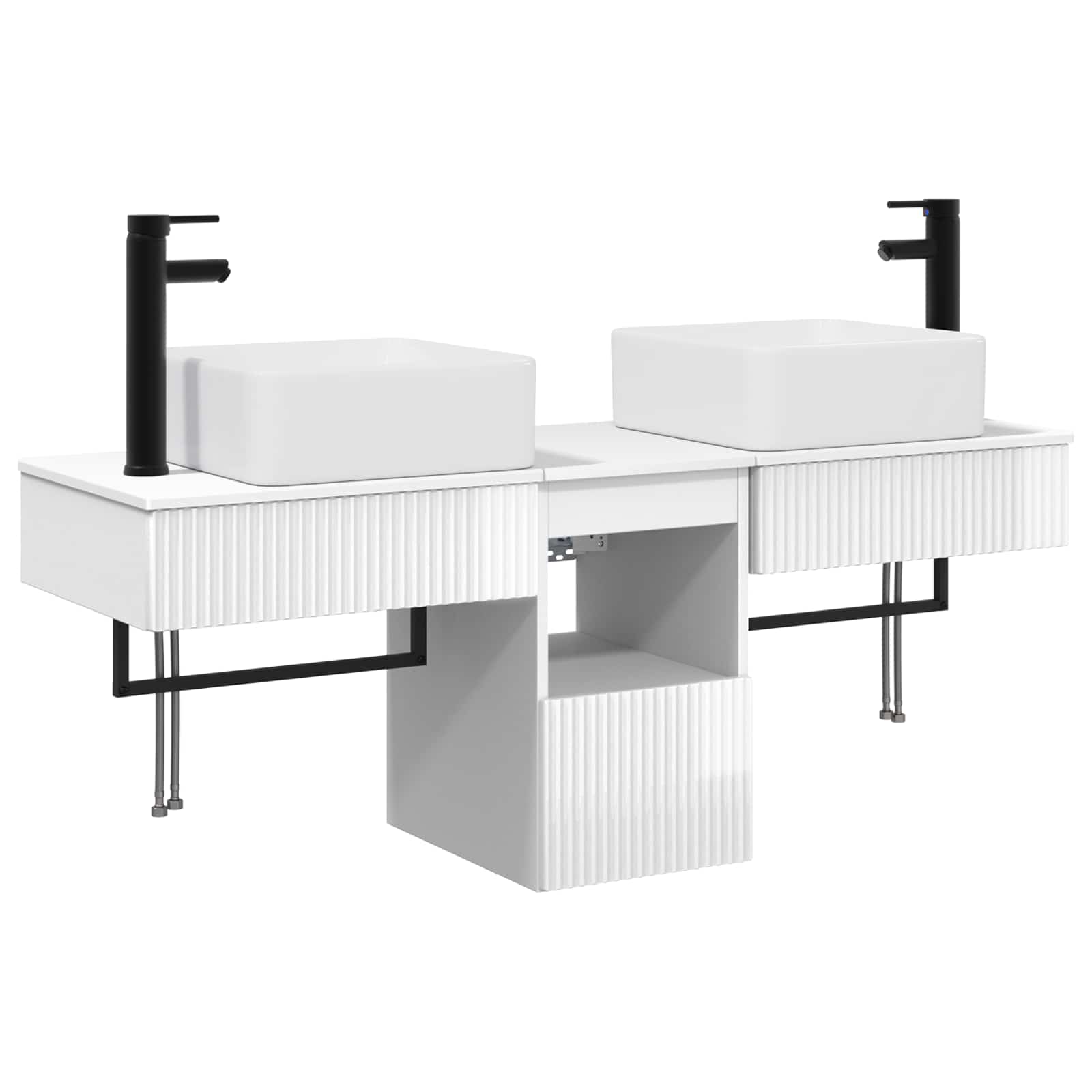 Badkamerkastenset 3 st Hoogglans Wit 53 x 35 x 39 cm