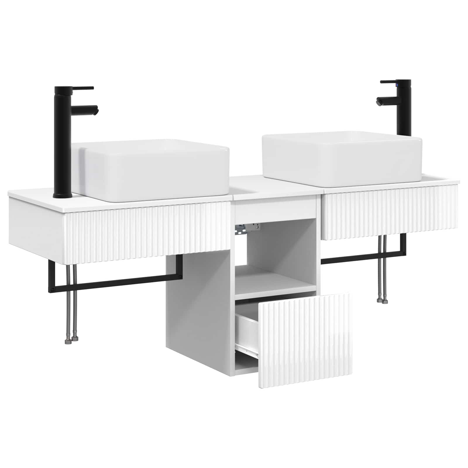 Badkamerkastenset 3 st Hoogglans Wit 53 x 35 x 39 cm