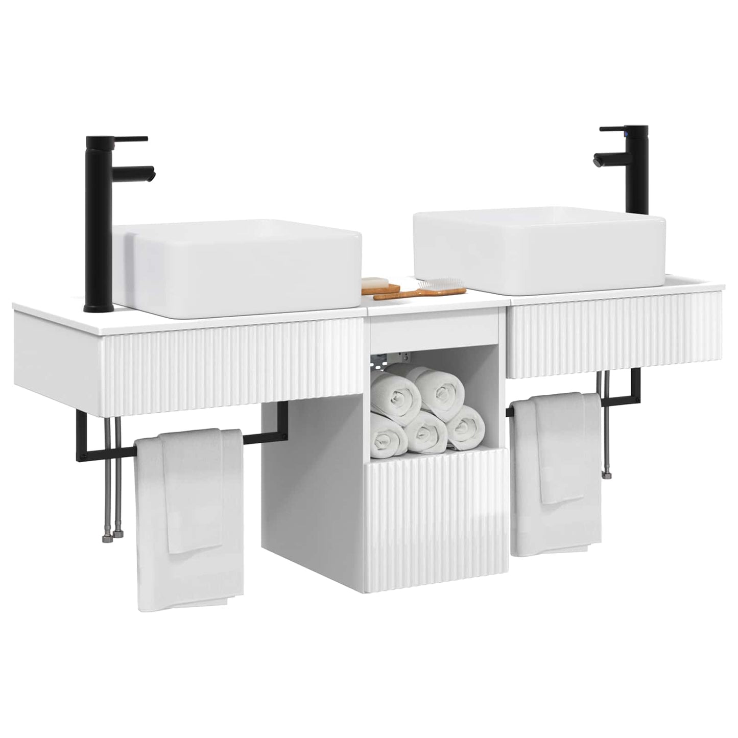 Badkamerkastenset 3 st Hoogglans Wit 53 x 35 x 39 cm