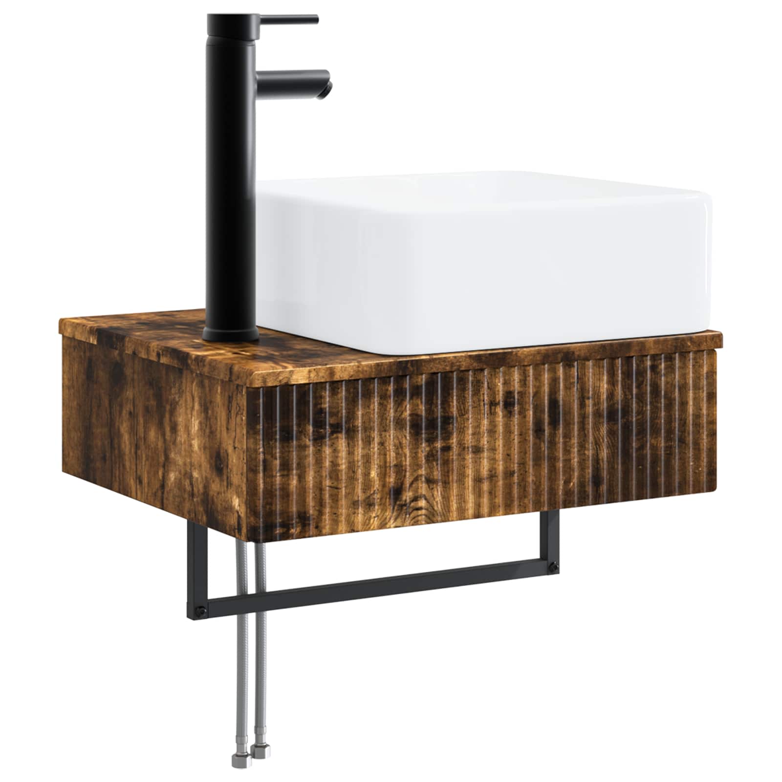 Badkamerkastenset 3 st Gerookt eiken 53 x 35 x 39 cm