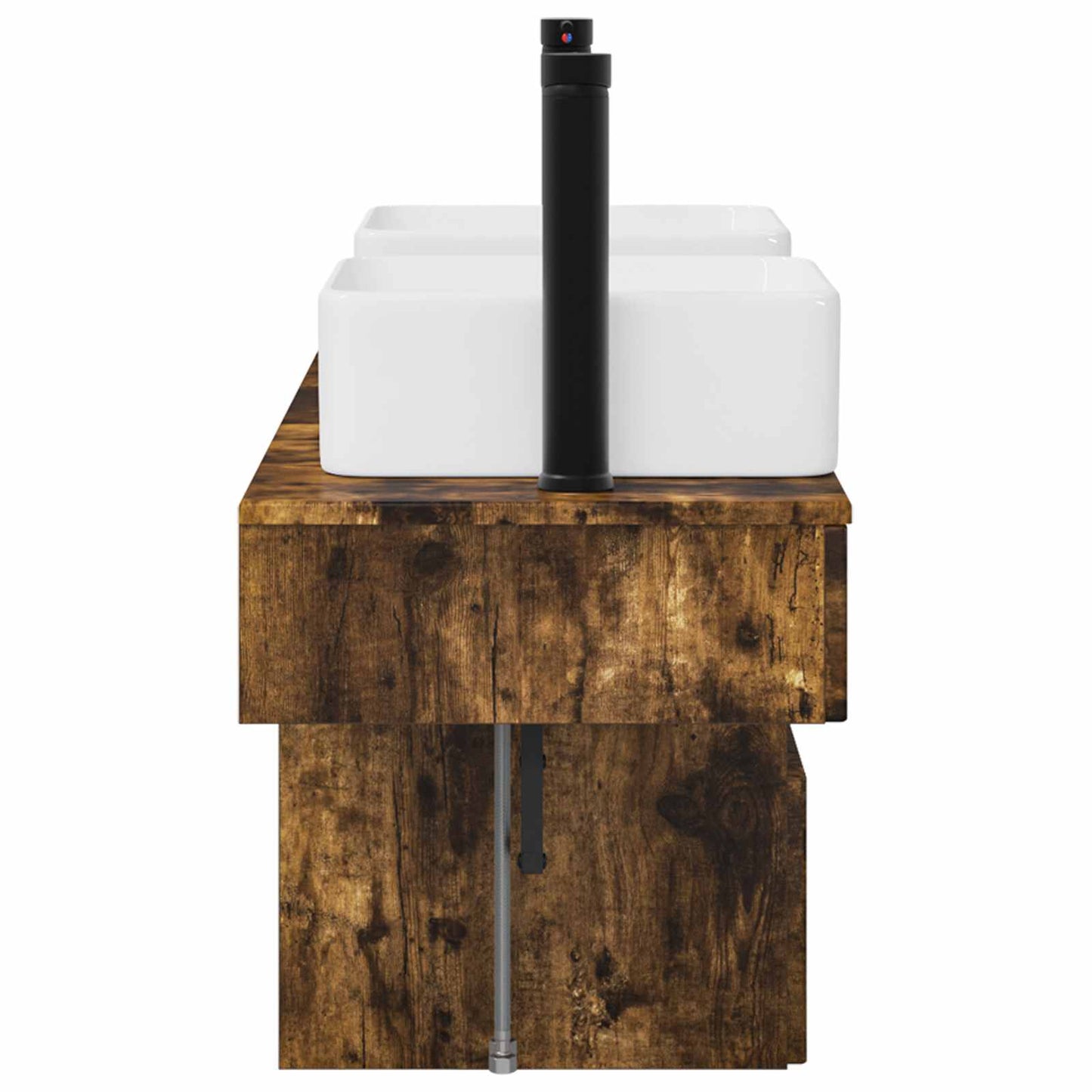Badkamerkastenset 3 st Gerookt eiken 53 x 35 x 39 cm