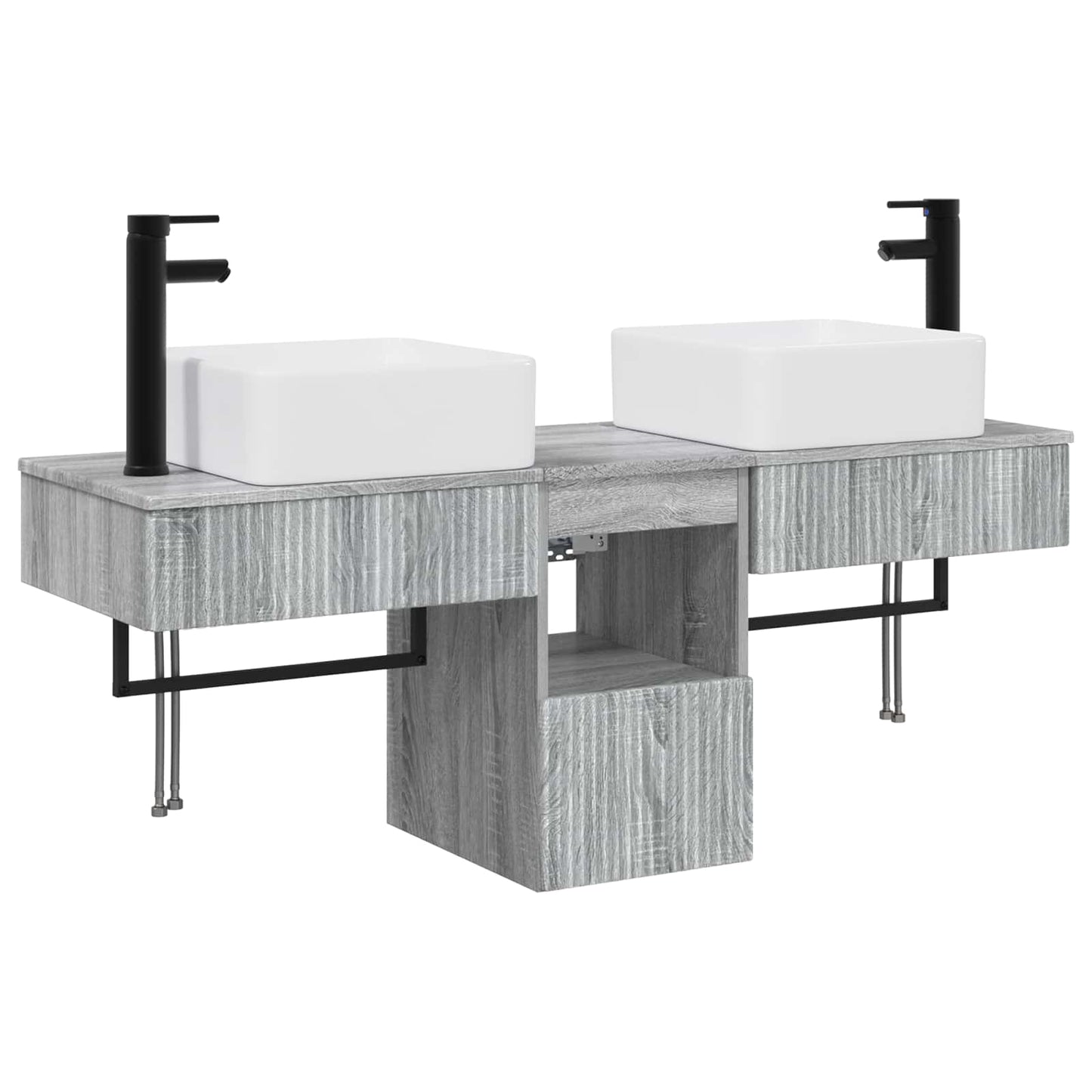 Badkamerkastenset 3 st Grijs Sonoma 53 x 35 x 39 cm