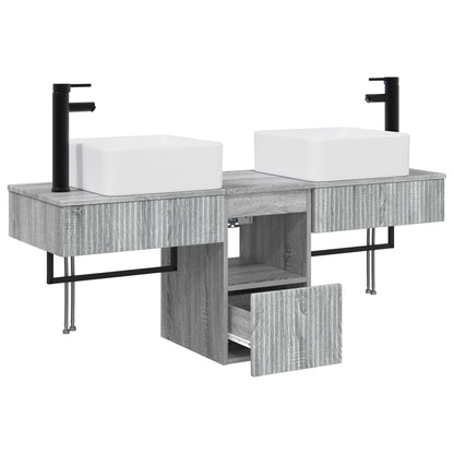 Badkamerkastenset 3 st Grijs Sonoma 53 x 35 x 39 cm