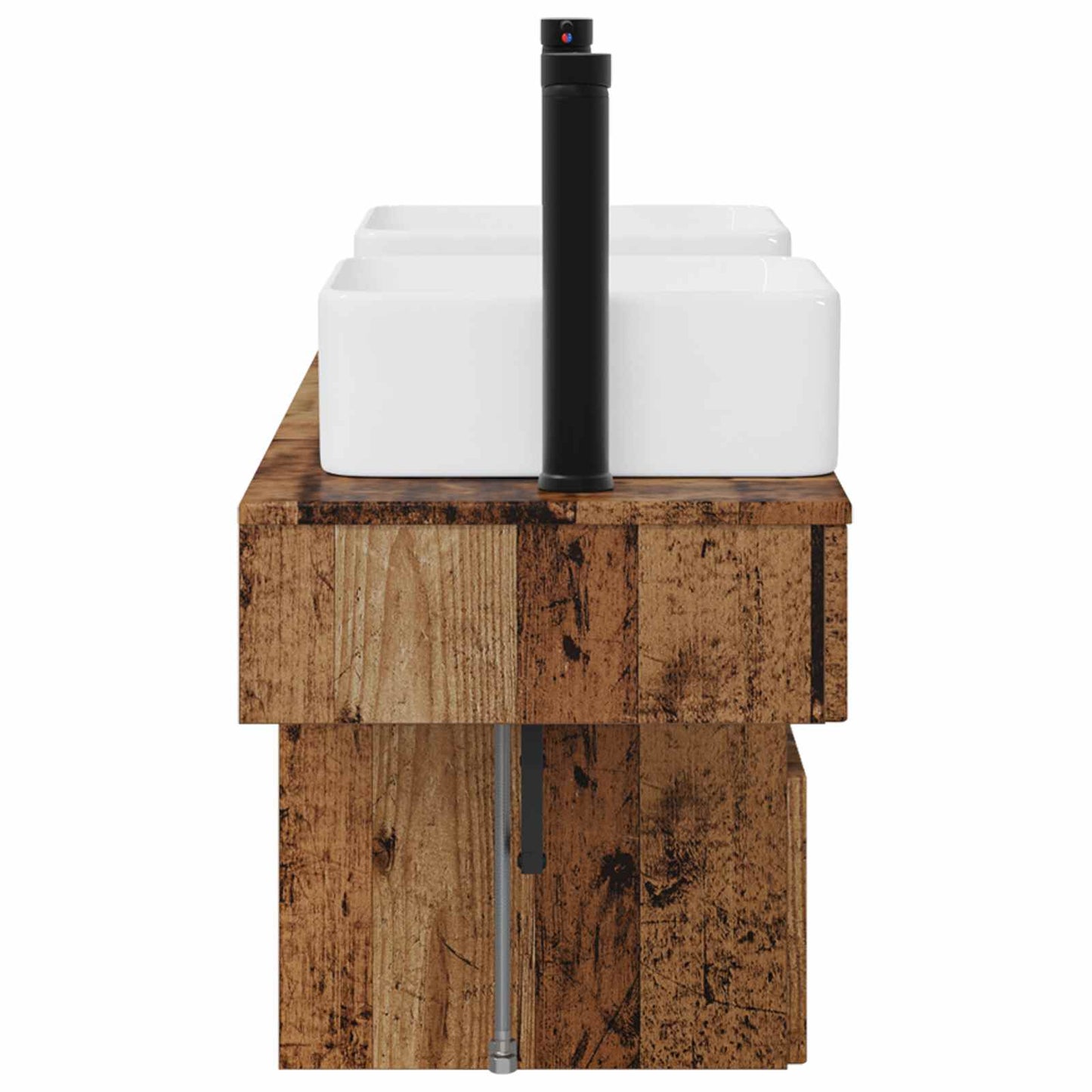 Badkamerkastenset 3 st Oud hout 53 x 35 x 39 cm Bewerkt hout
