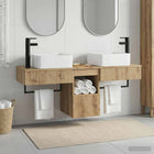 Badkamerkastenset 3 st Artisanaal eiken 53 x 35 x 39 cm