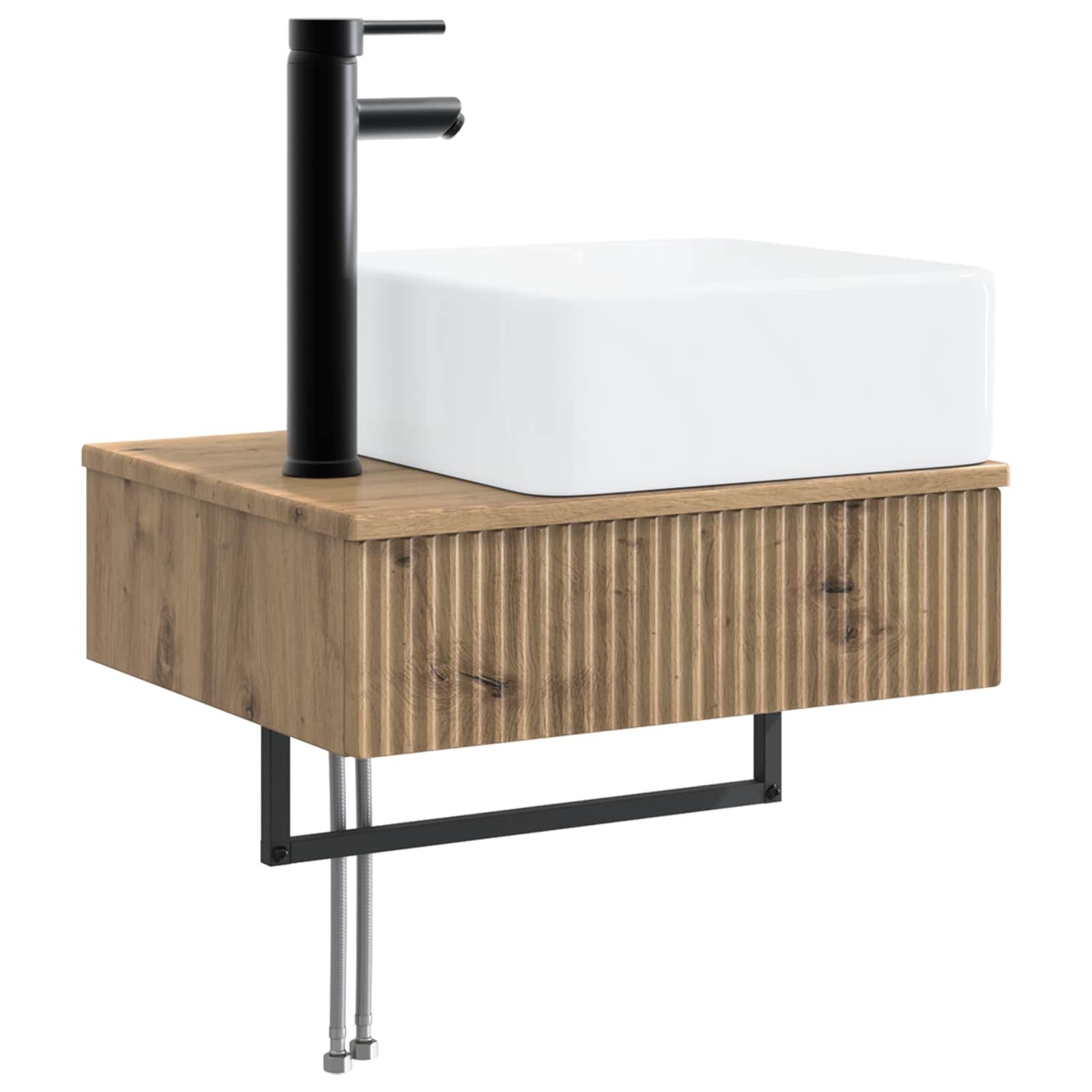 Badkamerkastenset 3 st Artisanaal eiken 53 x 35 x 39 cm