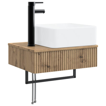 Badkamerkastenset 3 st Artisanaal eiken 53 x 35 x 39 cm