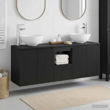 Badkamerkastenset 3 st Zwart 49,5 x 35 x 63 cm Bewerkt hout