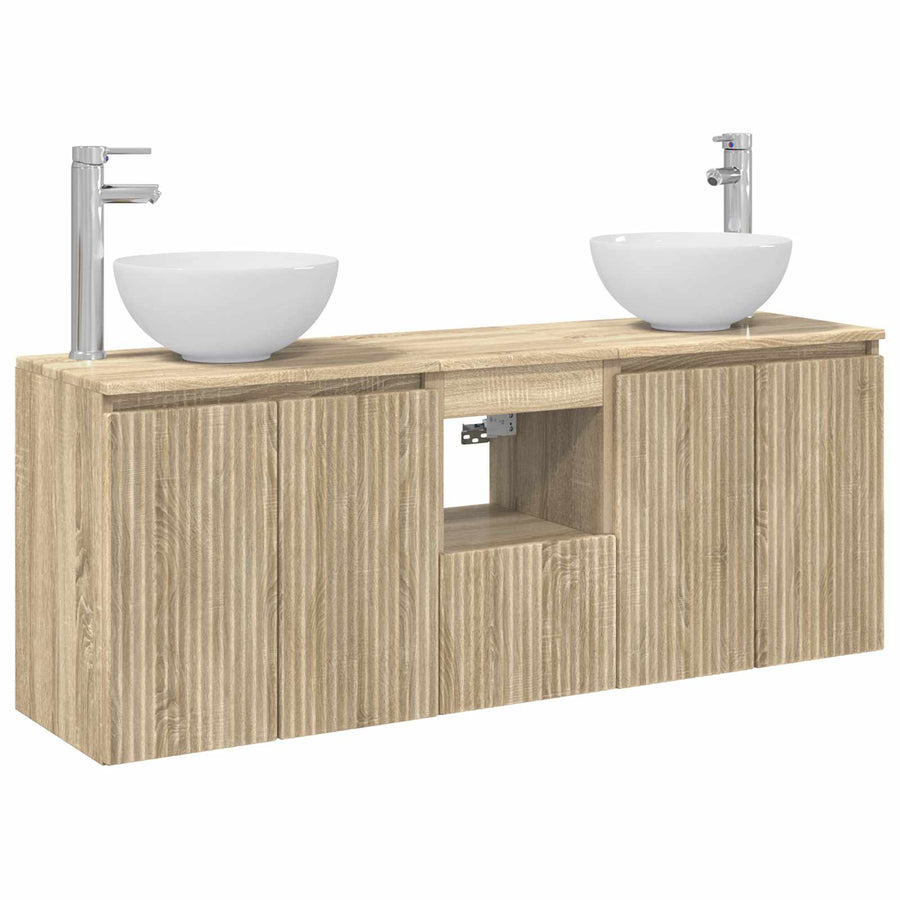 Badkamerkastenset 3 st Sonoma Eiken 49,5 x 35 x 63 cm