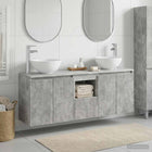 Badkamerkastenset 3 st Betongrijs 49,5 x 35 x 63 cm