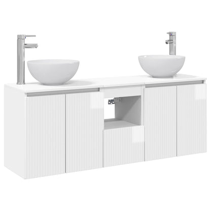 Badkamerkastenset 3 st Hoogglans Wit 49,5 x 35 x 63 cm