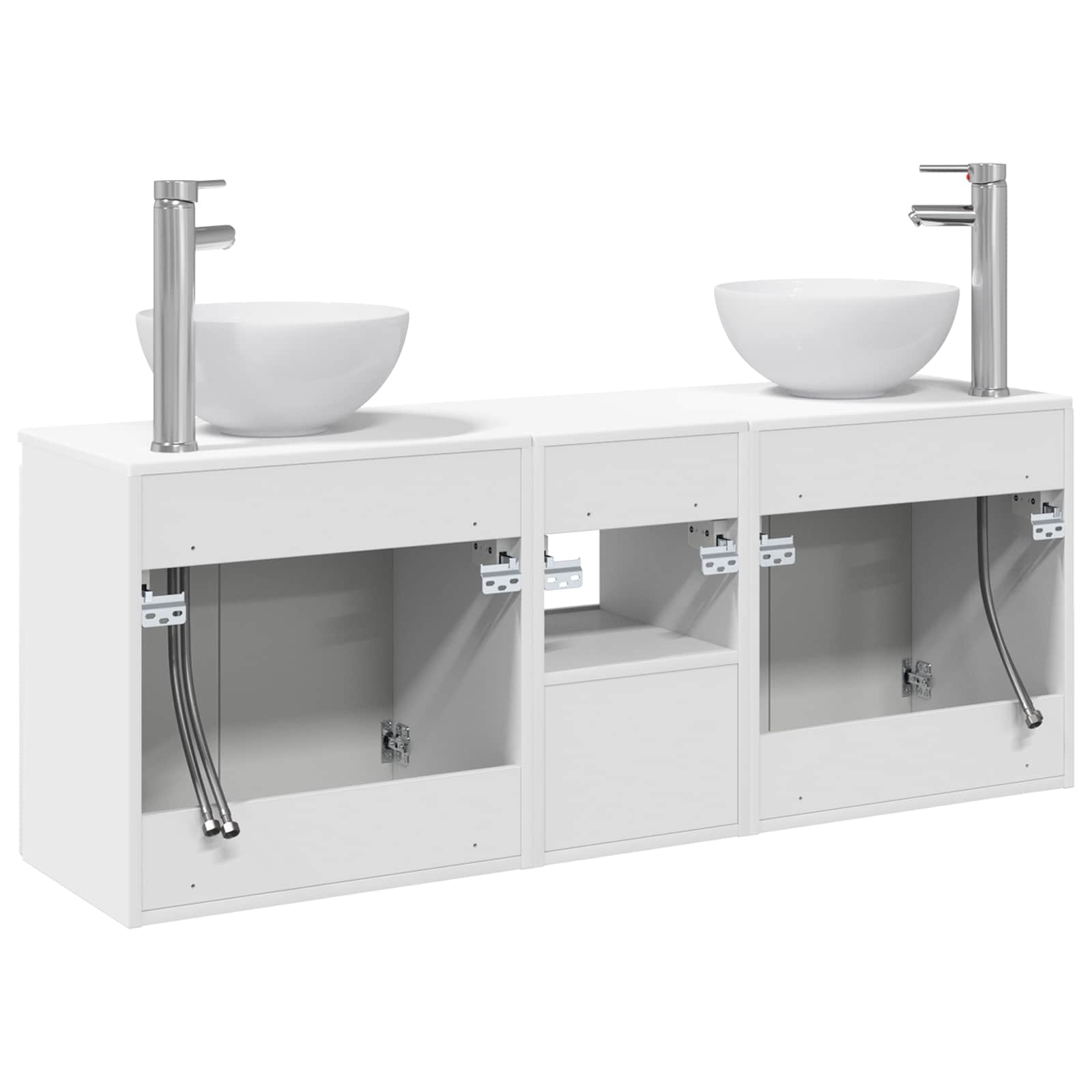 Badkamerkastenset 3 st Hoogglans Wit 49,5 x 35 x 63 cm