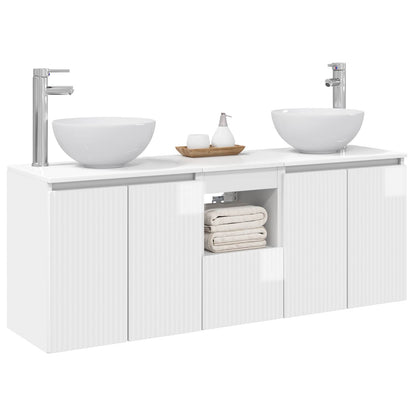 Badkamerkastenset 3 st Hoogglans Wit 49,5 x 35 x 63 cm