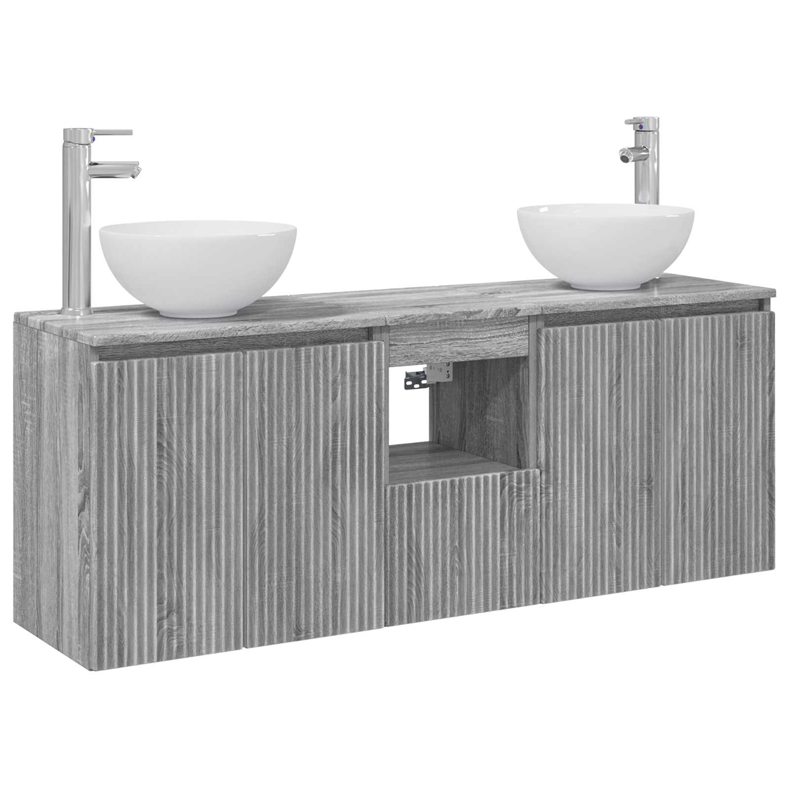 Badkamerkastenset 3 st Grijs Sonoma 49,5 x 35 x 63 cm
