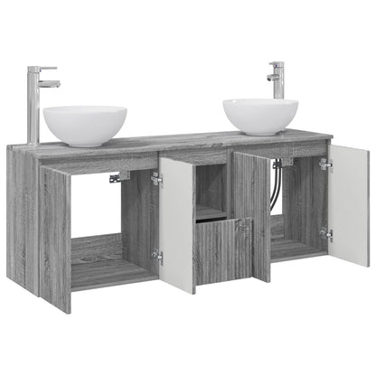 Badkamerkastenset 3 st Grijs Sonoma 49,5 x 35 x 63 cm