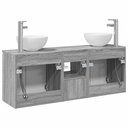 Badkamerkastenset 3 st Grijs Sonoma 49,5 x 35 x 63 cm