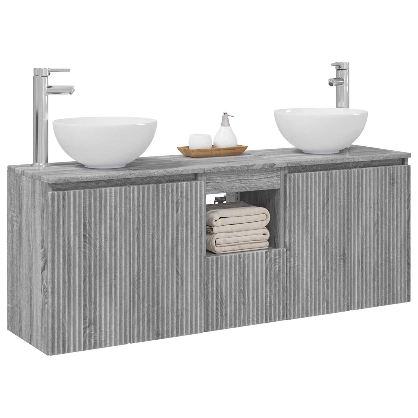 Badkamerkastenset 3 st Grijs Sonoma 49,5 x 35 x 63 cm