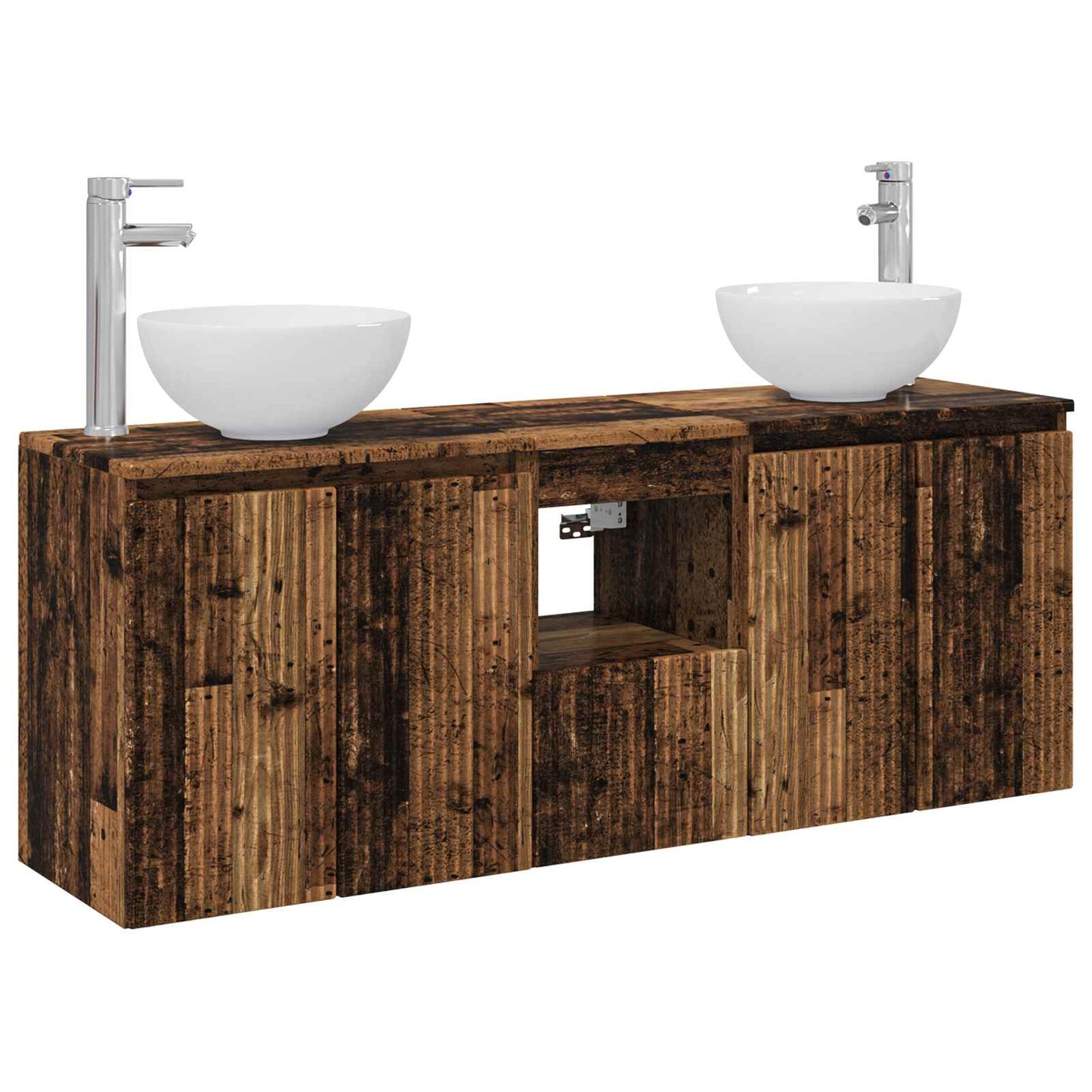 Badkamerkastenset 3 st Oud hout 49,5 x 35 x 63 cm Bewerkt hout